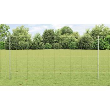 Zaun mit Pfosten Silber 1,2 x 50 m Stahl