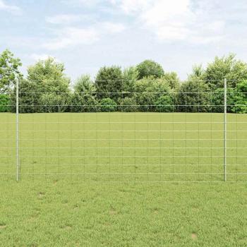 ARDEBO.de - Zaun mit Pfosten Silber 1,2 x 50 m Stahl