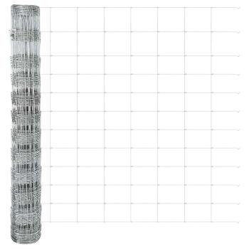 Zaun mit Pfosten Silber 1,2 x 50 m Stahl