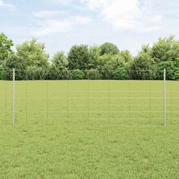 ARDEBO.de - Zaun mit Pfosten Silber 0,8 x 100 m Stahl