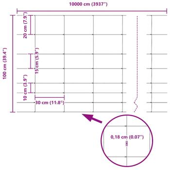 Zaun mit Pfosten Silber 1 x 100 m