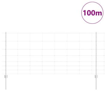 Zaun mit Pfosten Silber 1 x 100 m