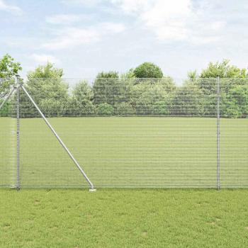 ARDEBO.de - Zaunpfosten Silber 25 x 1,5 m (12 x 12 mm Netz) Stahl