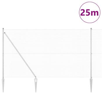 Zaunpfosten Silber 25 x 1,6 m (16 x 16 mm Netz) Stahl