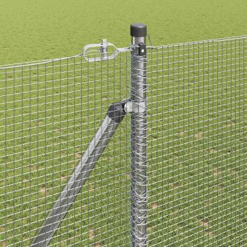 Zaunpfosten Silber 50 x 1,5 m (12 x 12 mm Maschen) Stahl