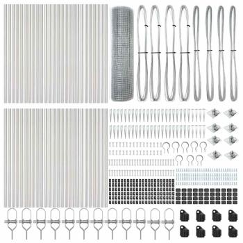 Zaunpfosten Silber 100 x 0,5 m (16 x 16 mm Maschen) Stahl