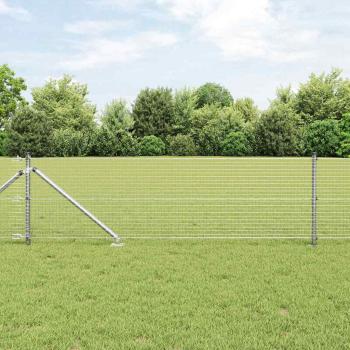 Geschweißter Drahtzaun mit Stacheln 100 x 0,5 m Silber Netz