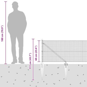 Zaunpfosten Grün 25 x 0,6 m (19 x 19 mm Maschen) Stahl und PVC