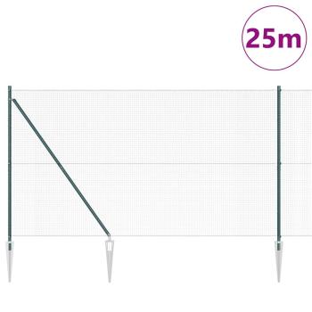 Geschweißter Drahtzaun mit Stacheln 25 x 1,6 m Grün Netz