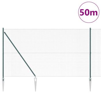 Geschweißter Drahtzaun mit Stacheln 50 x 1,5 m Grün Netz