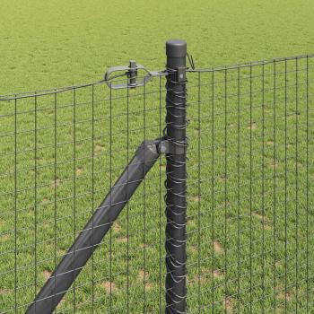 Geschweißter Drahtzaun mit Stacheln 10 x 1,4 m Grau Netz