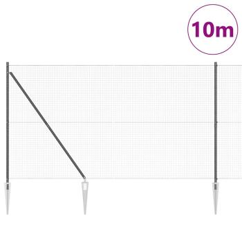 Zaunpfosten Grau 10 x 1,6 m (25 x 25 mm Maschenweite)
