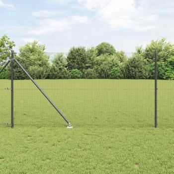 ARDEBO.de - Zaunpfosten Grau 50 x 1 m (25 x 25 mm Masche) Stahl und PVC
