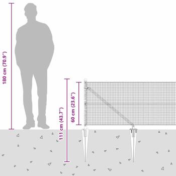 Zaunpfosten Grau 100 x 0,6 m (16 x 16 mm Maschenweite)