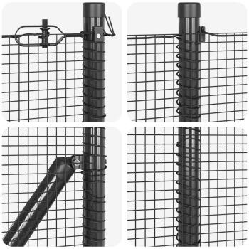 Zaunpfosten Grau 100 x 0,8 m (12 x 12 mm Maschen) Stahl und PVC