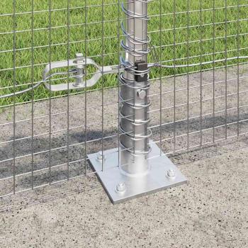 Geschweißter Drahtzaun mit Betonsockel 10 x 0,4 m Silber Netz