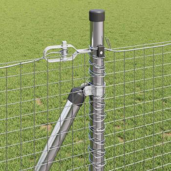 Geschweißter Drahtzaun mit Betonsockel 10 x 1 m Silber Netz