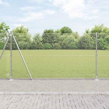 ARDEBO.de - Zaunpfosten Silber 25 x 1,2 m (16 x 16 mm Maschen) Stahl