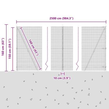 Zaunpfosten Silber 25 x 1,5 m (12 x 12 mm Netz) Stahl