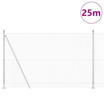 Geschweißter Drahtzaun mit Betonsockel 25 x 1,6 m Silber Netz
