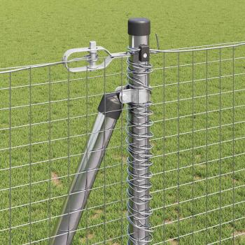 Geschweißter Drahtzaun mit Betonsockel 50 x 1,2 m Silber Netz