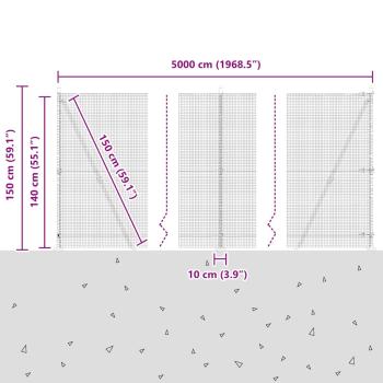 Zaunpfosten Silber 50 x 1,4 m (16 x 16 mm Gewebe) Stahl