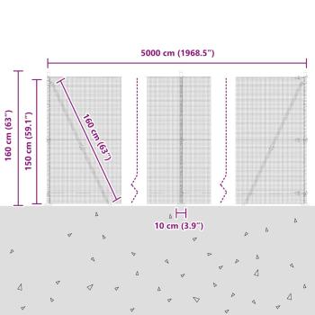 Zaunpfosten Silber 50 x 1,5 m (12 x 12 mm Maschen) Stahl