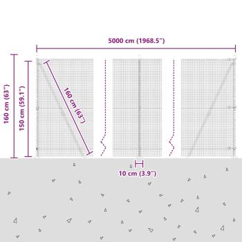 Zaunpfosten Silber 50 x 1,5 m (16 x 16 mm Maschen) Stahl