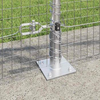 Geschweißter Drahtzaun mit Betonsockel 100 x 0,8 m Silber Netz