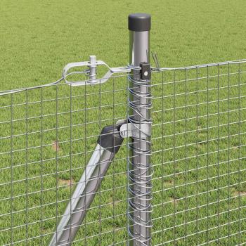 Geschweißter Drahtzaun mit Betonsockel 100 x 1 m Silber Netz