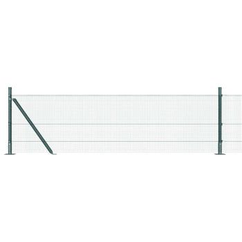 Zaunpfosten Grün 10 x 0,4 m (12 x 12 mm Maschen) Stahl und PVC