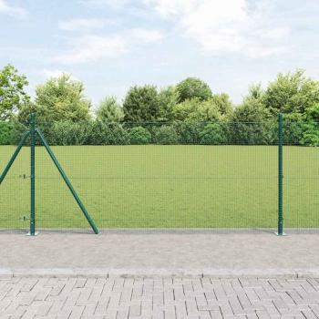 ARDEBO.de - Geschweißter Drahtzaun mit Betonsockel 10 x 0,8 m Grün Netz