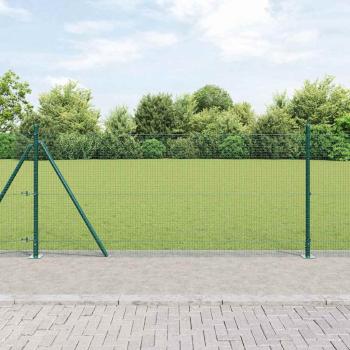 ARDEBO.de - Geschweißter Drahtzaun mit Betonsockel 10 x 1 m Grün Netz