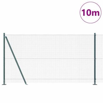 Zaunpfosten Grün 10 x 1,2 m (16 x 16 mm Netz) Stahl und PVC