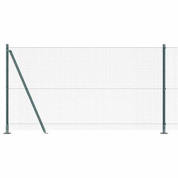 Zaunpfosten Grün 10 x 1,2 m (16 x 16 mm Netz) Stahl und PVC