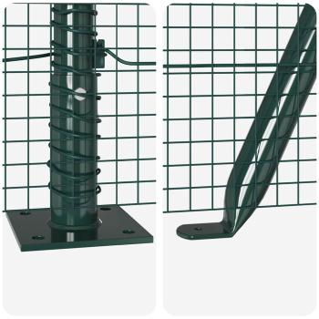 Zaunpfosten Grün 10 x 1,2 m (16 x 16 mm Netz) Stahl und PVC