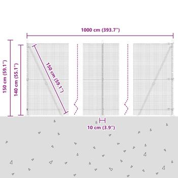 Zaunpfosten Grün 10 x 1,4 m (16 x 16 mm Maschen) Stahl und PVC