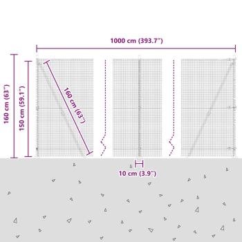 Zaunpfosten Grün 10 x 1,5 m (16 x 16 mm Gitter) Stahl und PVC