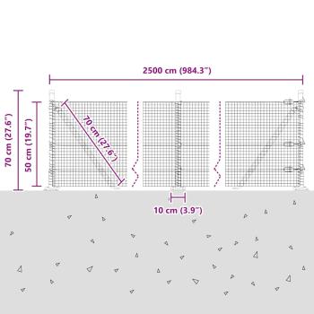 Zaunpfosten Grün 25 x 0,5 m (19 x 19 mm Maschenweite) Stahl
