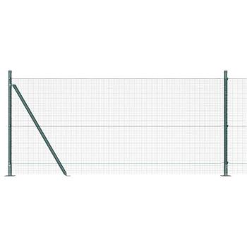 Zaunpfosten Grün 25 x 0,8 m (16 x 16 mm Netz) Stahl und PVC
