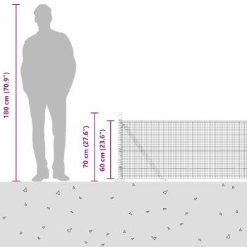 Zaunpfosten Grün 50 x 0,6 m (16 x 16 mm Maschen) Stahl und PVC