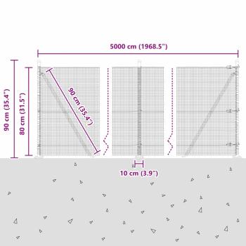 Zaunpfosten Grün 50 x 0,8 m (16 x 16 mm Maschen) Stahl und PVC