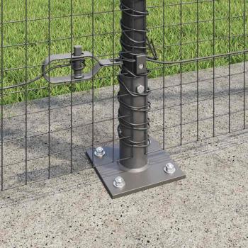 Zaunpfosten Grau 10 x 1,4 m (25 x 25 mm Netz) Stahl und PVC