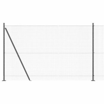 Zaunpfosten Grau 10 x 1,4 m (25 x 25 mm Netz) Stahl und PVC