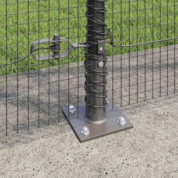 Geschweißter Drahtzaun mit Betonsockel 50 x 1,4 m Grau Netz