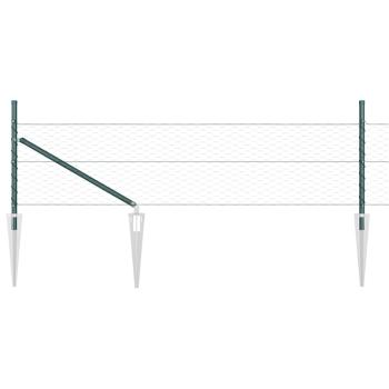 Sechseckiger Zaun mit Pfosten 25 x 0,5 m Waldgrün Netz