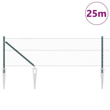 Sechseckzaun mit Pfosten 25 x 0,6 m PVC-beschichteter Stahl