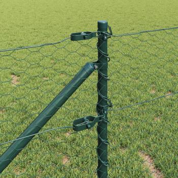 Sechseckzaun mit Pfosten 25 x 0,6 m PVC-beschichteter Stahl