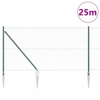 Sechseckzaun mit Pfosten 25 x 1,2 m PVC-beschichteter Stahl