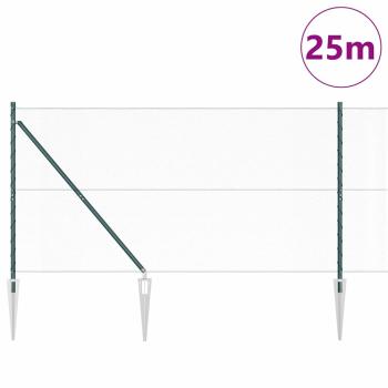 Sechseckzaun mit Pfosten 25 x 1,4 m PVC-beschichteter Stahl
